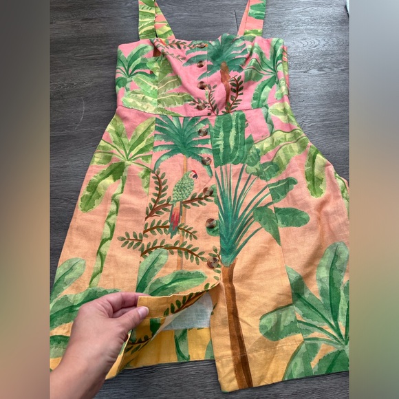 Anthropologie - Farm Rio Tropical Palm Mini Dress - Picture 3 of 8